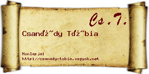 Csanády Tóbia névjegykártya